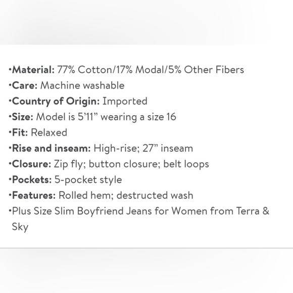 Terra & Sky Women's Plus Size Distressed Slim Boyfriend Jean Capri - Picture 6 of 6